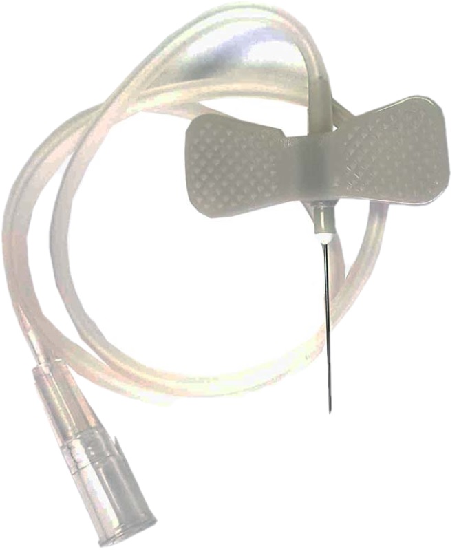 Infusion Set Butterfly Scalp Vein Winged 27 Gauge 3/4 Inch 12 Inch Tubing Without Port Medium Grey Latex Free (50/BX) by Exel Corporation  ID 26709